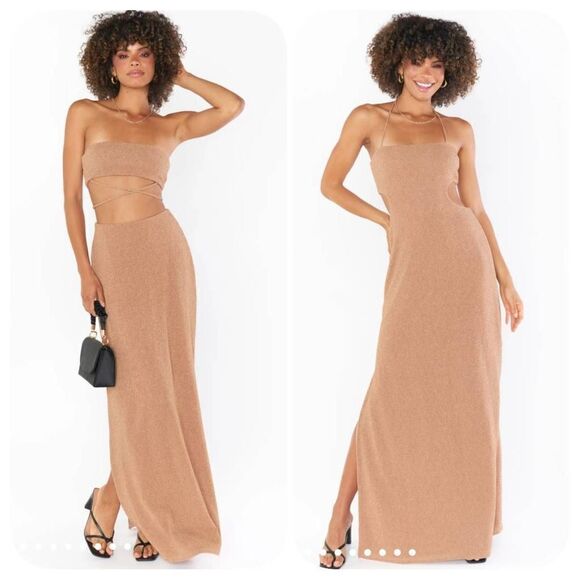 Show Me Your MuMu Enos Tube Maxi Dress Sz M - Picture 1 of 12